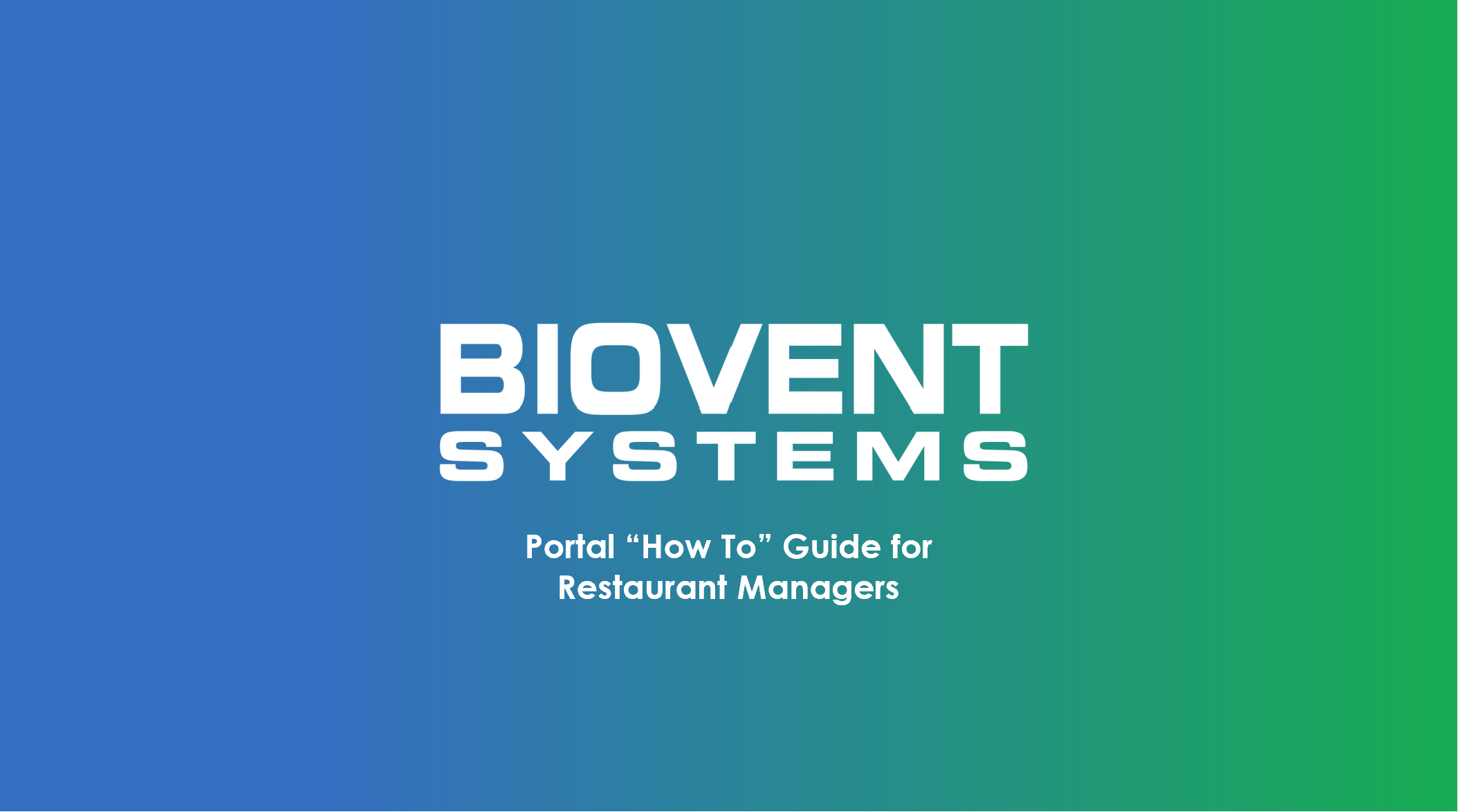 Restaurant Managers Portal How to Title